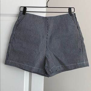 Striped high waisted shorts